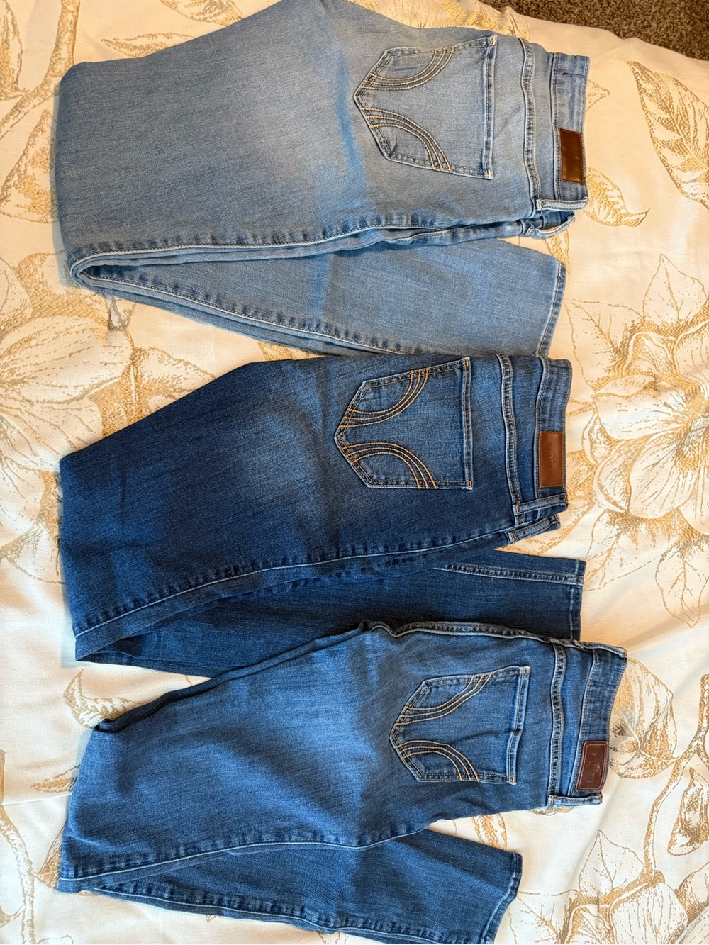 Three-Pair Hollister Denim Jeans Bundle - Light to Dark Blue